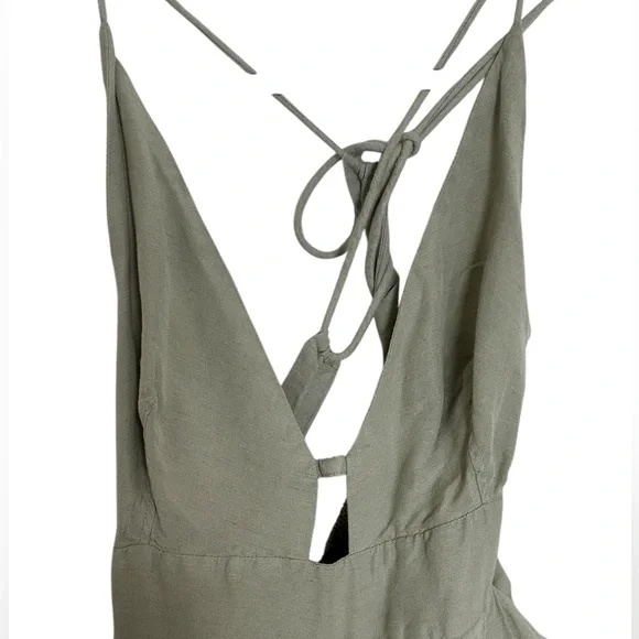 Free People Emma Linen Jumpsuit Alfalfa Size Large - Picture 14 of 16